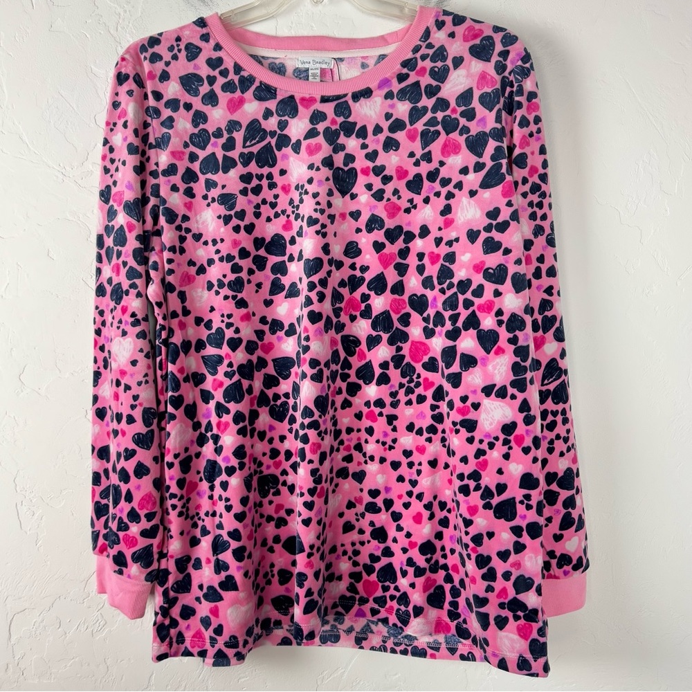 Vera Bradley Shirt Knit Top Pullover Sweater PJ Pajama Sleep Love You Lots Heart